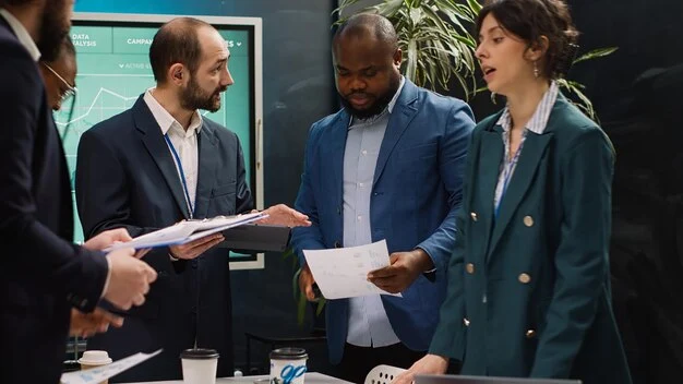 startup colleagues reviewing ost