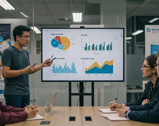 Startup Founders Pitching