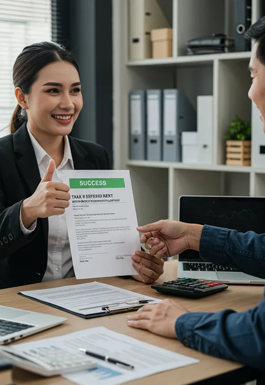 Accountant Celebrating Client Success