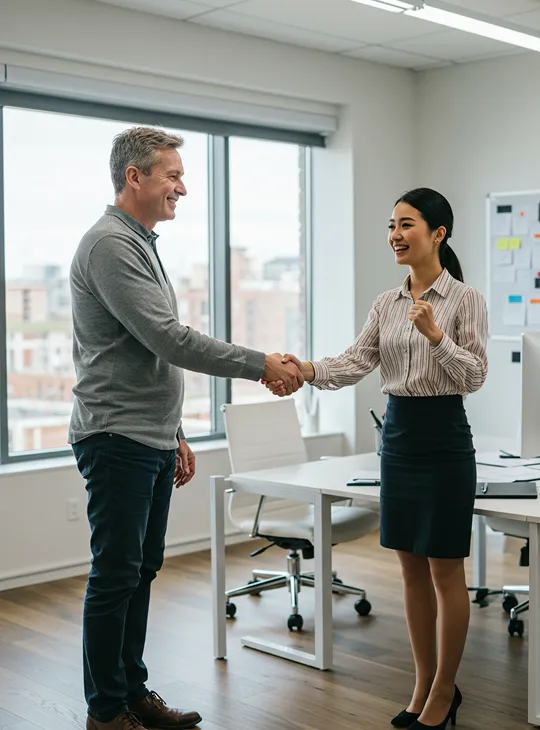 Accountant Handing Report to Client