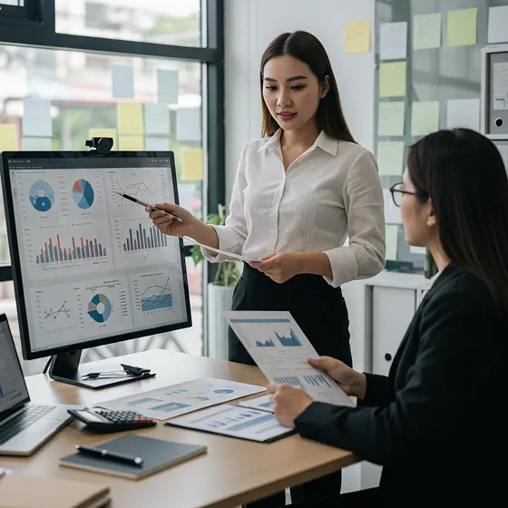 Accountant Preparing Payroll Records