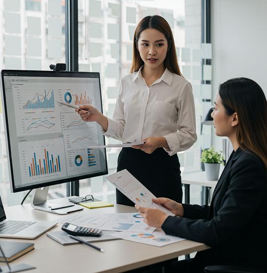 Accountant in Audit Meeting