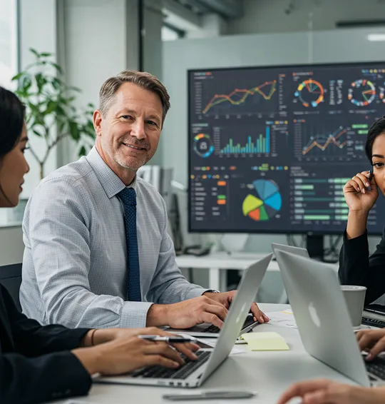 accountant explaining financial report