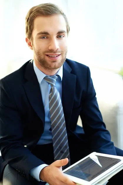 businessman with tablet morden