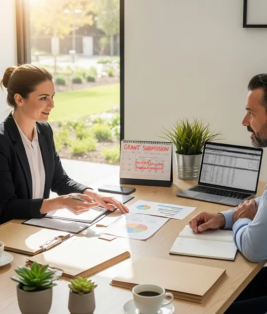 accountant analysing balance sheet